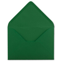 150 DIN B6 Briefumschläge Dunkelgrün - 12,5 x 17,5 cm - 80 g/m² Nassklebung Post-Umschläge ohne Fenster für Einladungen - Serie Colours-4-you