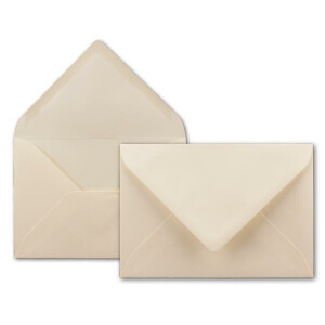 25 DIN B6 Briefumschläge Creme - 12,5 x 17,5 cm - 80 g/m² Nassklebung Post-Umschläge ohne Fenster für Einladungen - Serie Colours-4-you