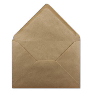 25 DIN B6 Briefumschläge Kraftpapier gerippt - 12,5 x 17,5 cm - 100 g/m² - Spitze Klappe mit Nassklebung Umschläge ohne Fenster - Glüxx-Agent