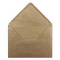 25 DIN B6 Briefumschläge Kraftpapier gerippt - 12,5 x 17,5 cm - 100 g/m² - Spitze Klappe mit Nassklebung Umschläge ohne Fenster - Glüxx-Agent