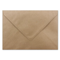 25 DIN B6 Briefumschläge Kraftpapier gerippt - 12,5 x 17,5 cm - 100 g/m² - Spitze Klappe mit Nassklebung Umschläge ohne Fenster - Glüxx-Agent