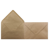 25 DIN B6 Briefumschläge Kraftpapier gerippt - 12,5 x 17,5 cm - 100 g/m² - Spitze Klappe mit Nassklebung Umschläge ohne Fenster - Glüxx-Agent