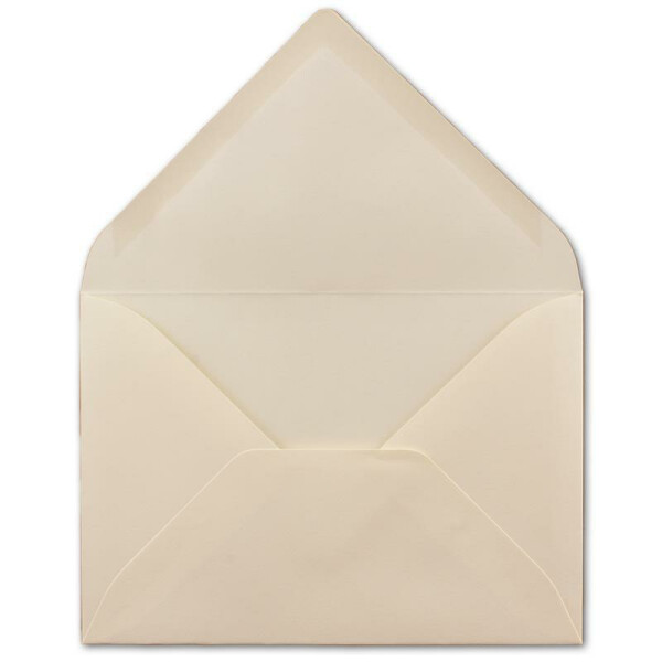 50 DIN B6 Briefumschläge Creme - 12,5 x 17,5 cm - 80 g/m² Nassklebung Post-Umschläge ohne Fenster für Einladungen - Serie Colours-4-you