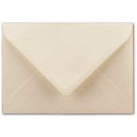 50 DIN B6 Briefumschläge Creme - 12,5 x 17,5 cm - 80 g/m² Nassklebung Post-Umschläge ohne Fenster für Einladungen - Serie Colours-4-you