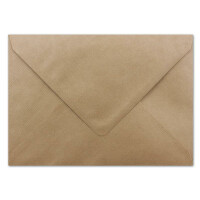 500 DIN B6 Briefumschläge Kraftpapier gerippt - 12,5 x 17,5 cm - 100 g/m² - Spitze Klappe mit Nassklebung Umschläge ohne Fenster - Glüxx-Agent