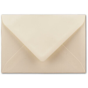 100 DIN B6 Briefumschläge Creme - 12,5 x 17,5 cm - 80 g/m² Nassklebung Post-Umschläge ohne Fenster für Einladungen - Serie Colours-4-you
