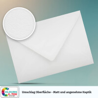 150 Briefumschläge DIN C6 Weiss - 11,4 x 16,2 cm - Kuverts mit 100 g/m² Nassklebung spitze Klappe - Umschläge ohne Fenster - Colours-4-you