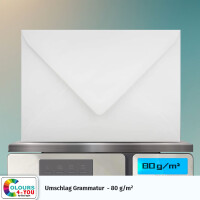 300 Briefumschläge DIN C6 Weiss - 11,4 x 16,2 cm - Kuverts mit 100 g/m² Nassklebung spitze Klappe - Umschläge ohne Fenster - Colours-4-you