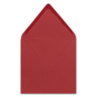 250 Stück Briefumschläge in Rot - Quadratisch 14 x 14 cm - Nassklebung - Spitze Verschlussklappe - ideal für Weihnachten, Hochzeit & Einladungen - Glüxx-Agent