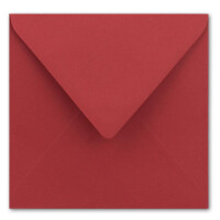 250 Stück Briefumschläge in Rot - Quadratisch 14 x 14 cm - Nassklebung - Spitze Verschlussklappe - ideal für Weihnachten, Hochzeit & Einladungen - Glüxx-Agent