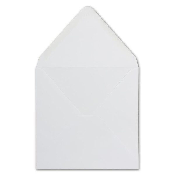 100 Stück Briefumschläge Weiss - Quadratisch 14 x 14 cm - Nassklebung - Spitze Verschlussklappe - ideal für Weihnachten, Hochzeit & Einladungen - Glüxx-Agent