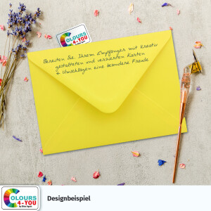 300 Briefumschläge DIN C6 Gelb - 11,4 x 16,2 cm - Kuverts mit 100 g/m² Nassklebung spitze Klappe - Umschläge ohne Fenster - Colours-4-you