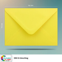 300 Briefumschläge DIN C6 Gelb - 11,4 x 16,2 cm - Kuverts mit 100 g/m² Nassklebung spitze Klappe - Umschläge ohne Fenster - Colours-4-you