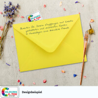 300 Briefumschläge DIN C6 Gelb - 11,4 x 16,2 cm - Kuverts mit 100 g/m² Nassklebung spitze Klappe - Umschläge ohne Fenster - Colours-4-you