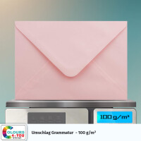 25 Briefumschläge DIN C6 Rosa - 11,4 x 16,2 cm - Kuverts mit 100 g/m² Nassklebung spitze Klappe - Umschläge ohne Fenster - Colours-4-you
