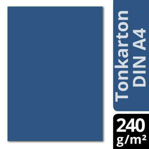 50 Blatt Tonkarton DIN A4 - Dunkelblau Blau - 240 g/m² dicker Bastelkarton - 21,0 x 29,7 cm Pappe zum basteln für Fotoalbum Menükarte Bedruckbar DIY kreativ sein