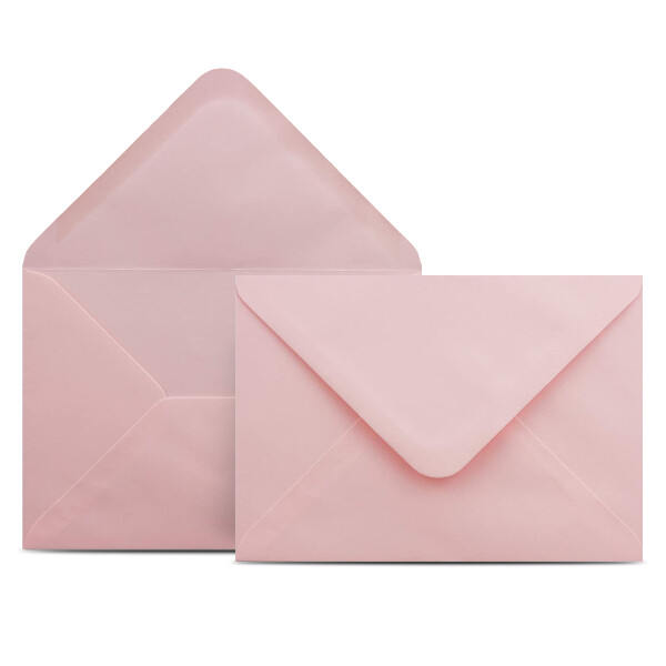 75 Briefumschläge DIN C6 Rosa - 11,4 x 16,2 cm - Kuverts mit 100 g/m² Nassklebung spitze Klappe - Umschläge ohne Fenster - Colours-4-you