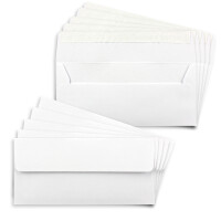 150x Briefumschläge DIN Lang in Weiß mit Haftklebung - 11 x 22 cm - 100 g/m² - Briefkuvert ideal für Briefe und Einladungen