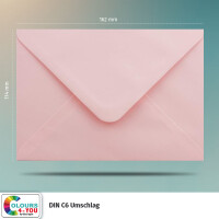200 Briefumschläge DIN C6 Rosa - 11,4 x 16,2 cm - Kuverts mit 100 g/m² Nassklebung spitze Klappe - Umschläge ohne Fenster - Colours-4-you