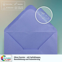 25 Briefumschläge DIN C6 Lila - 11,4 x 16,2 cm - Kuverts mit 100 g/m² Nassklebung spitze Klappe - Umschläge ohne Fenster - Colours-4-you