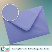 25 Briefumschläge DIN C6 Lila - 11,4 x 16,2 cm - Kuverts mit 100 g/m² Nassklebung spitze Klappe - Umschläge ohne Fenster - Colours-4-you