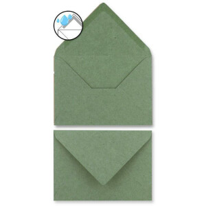 50 Briefpapier-Sets DIN A5 - Naturpapier in Creme mit Blumenwiese - mit Briefumschlägen DIN C6 in Grün Briefbogen bedruckbar ideal für Hochzeitseinladungen
