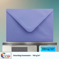 500 Briefumschläge DIN C6 Lila - 11,4 x 16,2 cm - Kuverts mit 100 g/m² Nassklebung spitze Klappe - Umschläge ohne Fenster - Colours-4-you