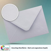 50 Briefumschläge DIN C6 Flieder - 11,4 x 16,2 cm - Kuverts mit 100 g/m² Nassklebung spitze Klappe - Umschläge ohne Fenster - Colours-4-you