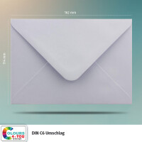 150 Briefumschläge DIN C6 Flieder - 11,4 x 16,2 cm - Kuverts mit 100 g/m² Nassklebung spitze Klappe - Umschläge ohne Fenster - Colours-4-you