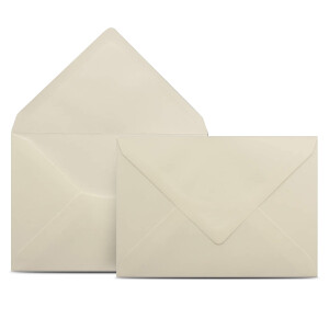 200 Briefumschläge DIN C6 Creme - 11,4 x 16,2 cm - Kuverts mit 90 g/m² Nassklebung spitze Klappe - Umschläge ohne Fenster - Colours-4-you