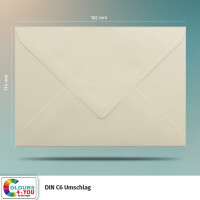 300 Briefumschläge DIN C6 Creme - 11,4 x 16,2 cm - Kuverts mit 90 g/m² Nassklebung spitze Klappe - Umschläge ohne Fenster - Colours-4-you