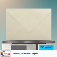 400 Briefumschläge DIN C6 Creme - 11,4 x 16,2 cm - Kuverts mit 90 g/m² Nassklebung spitze Klappe - Umschläge ohne Fenster - Colours-4-you