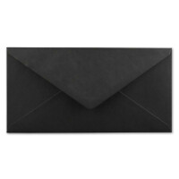 150 DIN Lang Briefumschläge Schwarz 22 x 11 cm -120 g/m² Nassklebung Post-Umschläge ohne Fenster ideal für Weihnachten Grußkarten Einladungen von Ihrem Glüxx-Agent