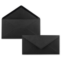 150 DIN Lang Briefumschläge Schwarz 22 x 11 cm -120 g/m² Nassklebung Post-Umschläge ohne Fenster ideal für Weihnachten Grußkarten Einladungen von Ihrem Glüxx-Agent