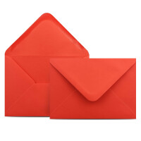 75 Briefumschläge DIN C6 Rot - 11,4 x 16,2 cm - Kuverts mit 100 g/m² Nassklebung spitze Klappe - Umschläge ohne Fenster - Colours-4-you
