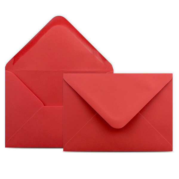 150 Briefumschläge DIN C6 Rot - 11,4 x 16,2 cm - Kuverts mit 100 g/m² Nassklebung spitze Klappe - Umschläge ohne Fenster - Colours-4-you