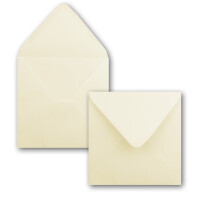 75 Quadratische Briefumschläge Creme 16,0 x 16,0 cm 100 g/m² Nassklebung Post-Umschläge ohne Fenster ideal für Weihnachten Grußkarten Einladungen von Ihrem Glüxx-Agent
