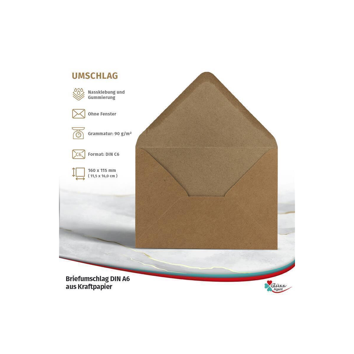 100 Weiße Umschläge Mit Karten – 6,5 X 8 Cm, In PVC-Box, Aus Karton, Made In Italy