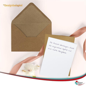400 Karten Einleger Briefumschläge Set - Umschläge DIN C6 + blanko Klappkarten DIN A6 + Einleger - Umschläge mit Karten in Natur Kraftpapier Braun - Selber basteln Einladungskarten Weihnachtskarten