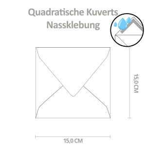 Quadratische Briefumschl&auml;ge - 15 x 15 cm -...