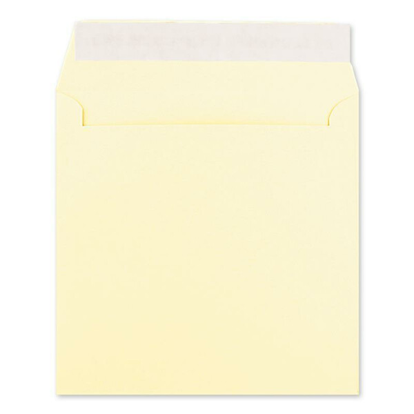 40 Quadratische Brief-Umschläge Vanille (Creme) - 15,5 x 15,5 cm - 120 g/m² Haftklebung stabile Kuverts ohne Fenster  -  von Ihrem Glüxx-Agent