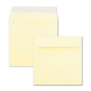 40 Quadratische Brief-Umschläge Vanille (Creme) - 15,5 x 15,5 cm - 120 g/m² Haftklebung stabile Kuverts ohne Fenster  -  von Ihrem Glüxx-Agent