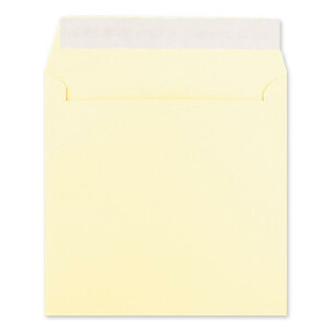 50 Quadratische Brief-Umschläge Vanille (Creme) - 15,5 x 15,5 cm - 120 g/m² Haftklebung stabile Kuverts ohne Fenster  -  von Ihrem Glüxx-Agent