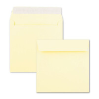 100 Quadratische Brief-Umschläge Vanille (Creme) - 15,5 x 15,5 cm - 120 g/m² Haftklebung stabile Kuverts ohne Fenster  -  von Ihrem Glüxx-Agent