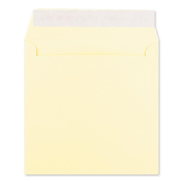 500 Quadratische Brief-Umschläge Vanille (Creme) - 15,5 x 15,5 cm - 120 g/m² Haftklebung stabile Kuverts ohne Fenster  -  von Ihrem Glüxx-Agent