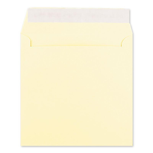 500 Quadratische Brief-Umschläge Vanille (Creme) - 15,5 x 15,5 cm - 120 g/m² Haftklebung stabile Kuverts ohne Fenster  -  von Ihrem Glüxx-Agent