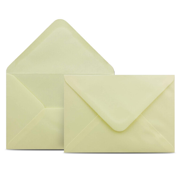 500 Briefumschläge DIN C6 Hellgelb Gelb - 11,4 x 16,2 cm - Kuverts mit 100 g/m² Nassklebung spitze Klappe - Umschläge ohne Fenster - Colours-4-you