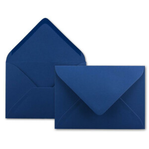 50 DIN B6 Briefumschläge Nachtblau - 12,5 x 17,5 cm - 80 g/m² Nassklebung Post-Umschläge ohne Fenster für Einladungen - Serie Colours-4-you