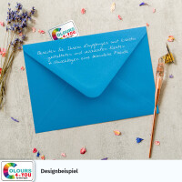 150 Briefumschläge DIN C6 Azurblau Blau - 11,4 x 16,2 cm - Kuverts mit 100 g/m² Nassklebung spitze Klappe - Umschläge ohne Fenster - Colours-4-you