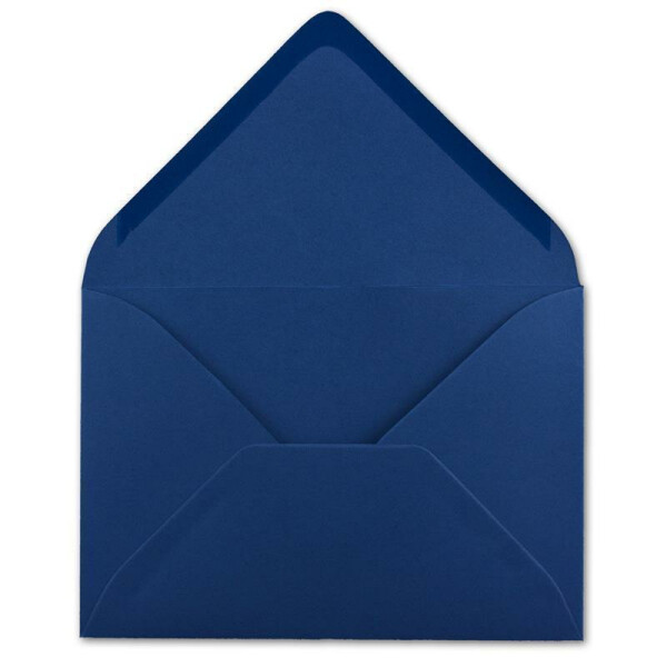 75 DIN B6 Briefumschläge Nachtblau - 12,5 x 17,5 cm - 80 g/m² Nassklebung Post-Umschläge ohne Fenster für Einladungen - Serie Colours-4-you
